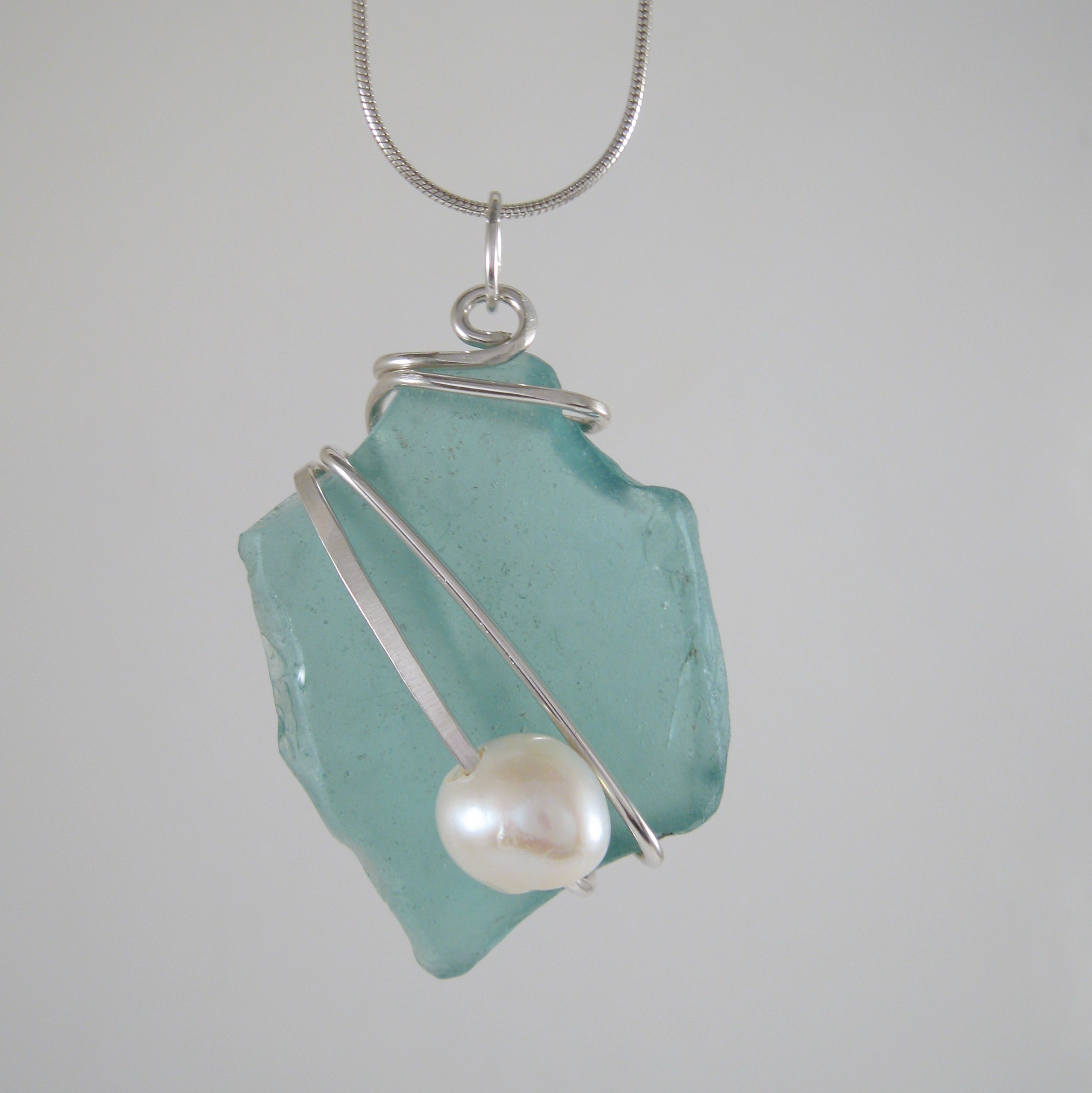sea glass with pearl